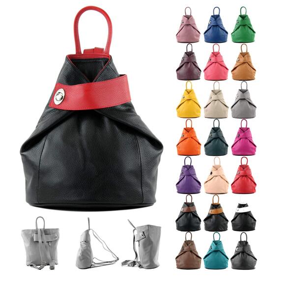 6255 T179 - ital: backpack bag made of leather Mouse grey main image 6